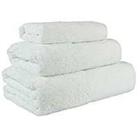 Matbotex Set Toalla 3 Uds. Panama 400 G Blanco 30X50- 50X100- 100X150 cm-se Puede Bordar en Punto de Cruz-(Precio…